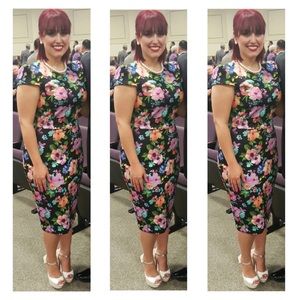 Betsy Johnson Floral Midi Dress